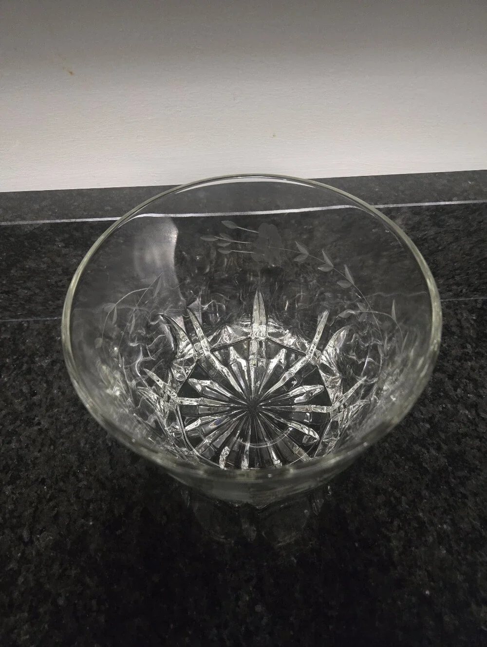 Princess House Ice Bucket Heritage Etched Floral Vintage